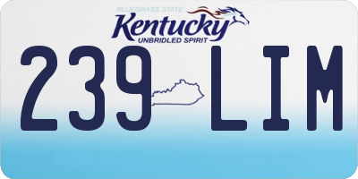 KY license plate 239LIM