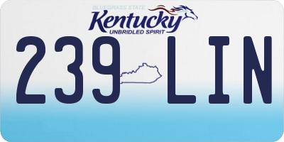 KY license plate 239LIN