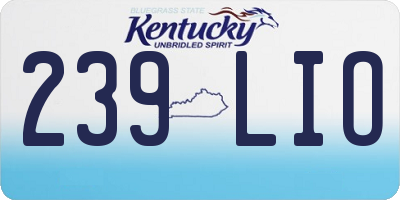 KY license plate 239LIO