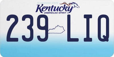 KY license plate 239LIQ