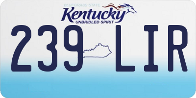 KY license plate 239LIR