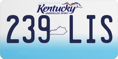 KY license plate 239LIS