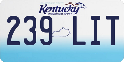 KY license plate 239LIT