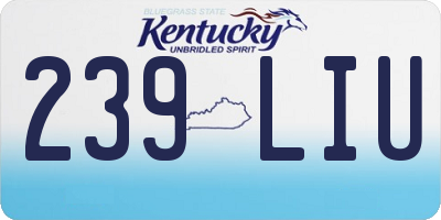 KY license plate 239LIU