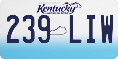 KY license plate 239LIW