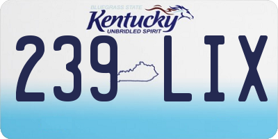 KY license plate 239LIX