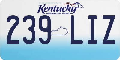 KY license plate 239LIZ