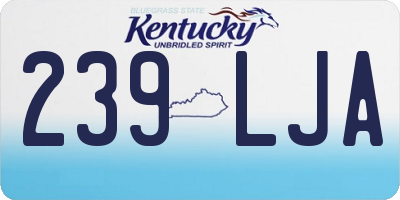 KY license plate 239LJA