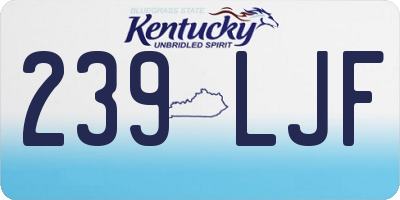 KY license plate 239LJF
