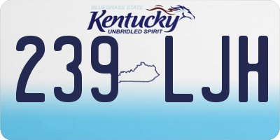 KY license plate 239LJH