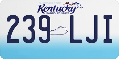 KY license plate 239LJI