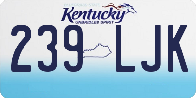 KY license plate 239LJK