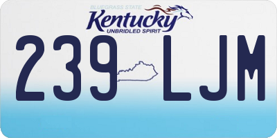 KY license plate 239LJM