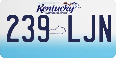 KY license plate 239LJN