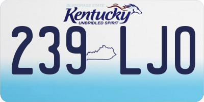 KY license plate 239LJO