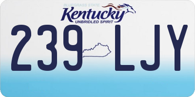 KY license plate 239LJY