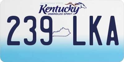 KY license plate 239LKA