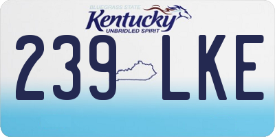 KY license plate 239LKE