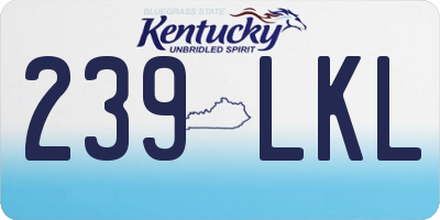 KY license plate 239LKL
