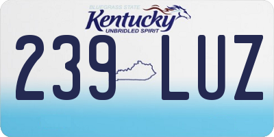 KY license plate 239LUZ