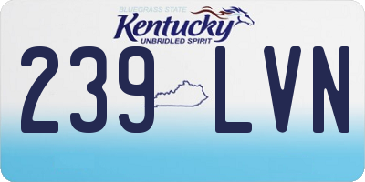 KY license plate 239LVN