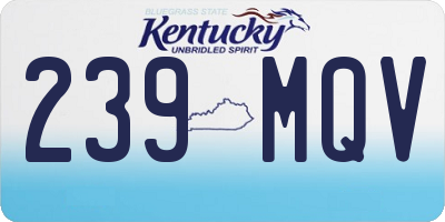 KY license plate 239MQV