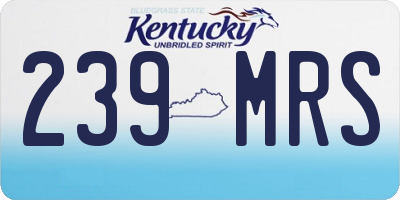 KY license plate 239MRS