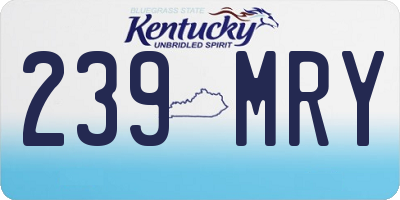 KY license plate 239MRY