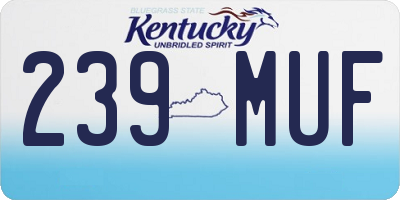 KY license plate 239MUF