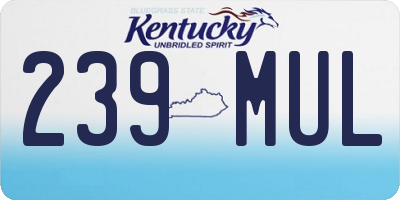 KY license plate 239MUL