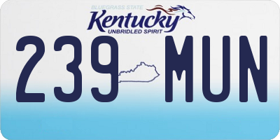 KY license plate 239MUN