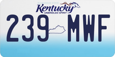 KY license plate 239MWF