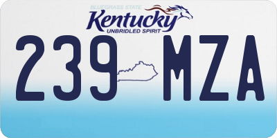 KY license plate 239MZA