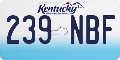 KY license plate 239NBF