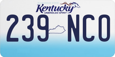 KY license plate 239NCO