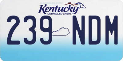 KY license plate 239NDM
