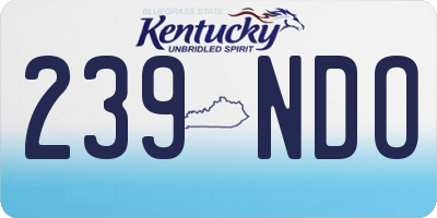 KY license plate 239NDO