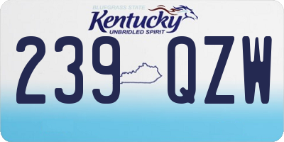 KY license plate 239QZW