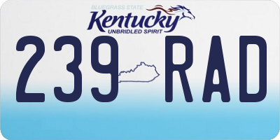 KY license plate 239RAD