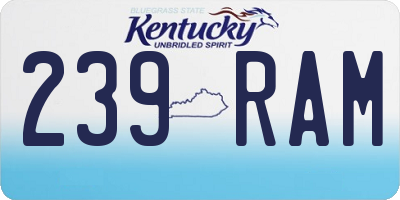 KY license plate 239RAM