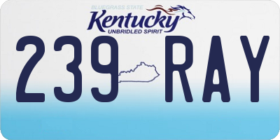 KY license plate 239RAY