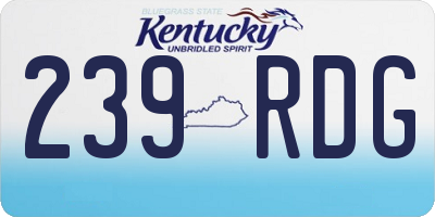 KY license plate 239RDG