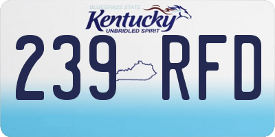 KY license plate 239RFD