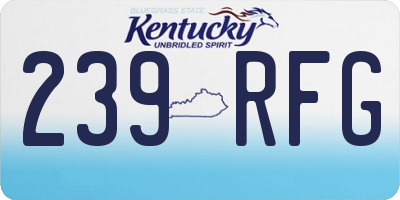 KY license plate 239RFG