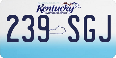 KY license plate 239SGJ