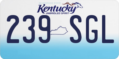 KY license plate 239SGL