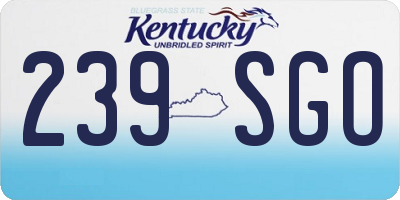 KY license plate 239SGO
