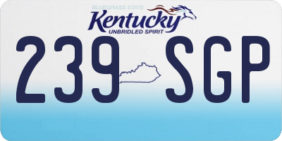 KY license plate 239SGP