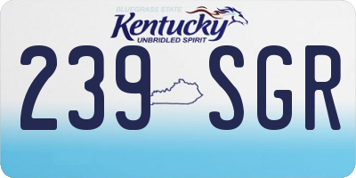KY license plate 239SGR