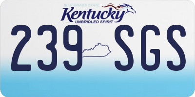 KY license plate 239SGS